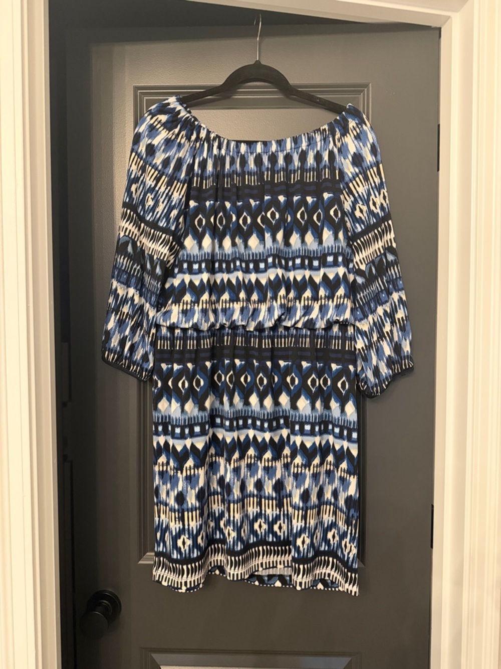 AB Studio Blue Patterned Women’s Dress